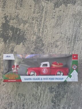 Holiday Rides Red 1941 Ford Pickup with Santa Claus - Holiday Rides